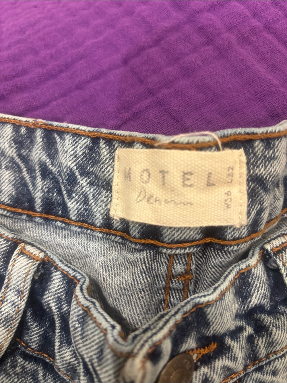 Motel Rocks Washed Light Blue Bootcut Jeans - Picture 2 of 4